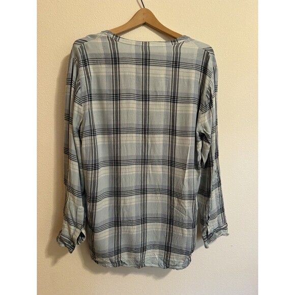 Soft Joie Womens Flannel Plaid Large Button Up Roll Tab Sleeve Academia Country - Picture 3 of 7